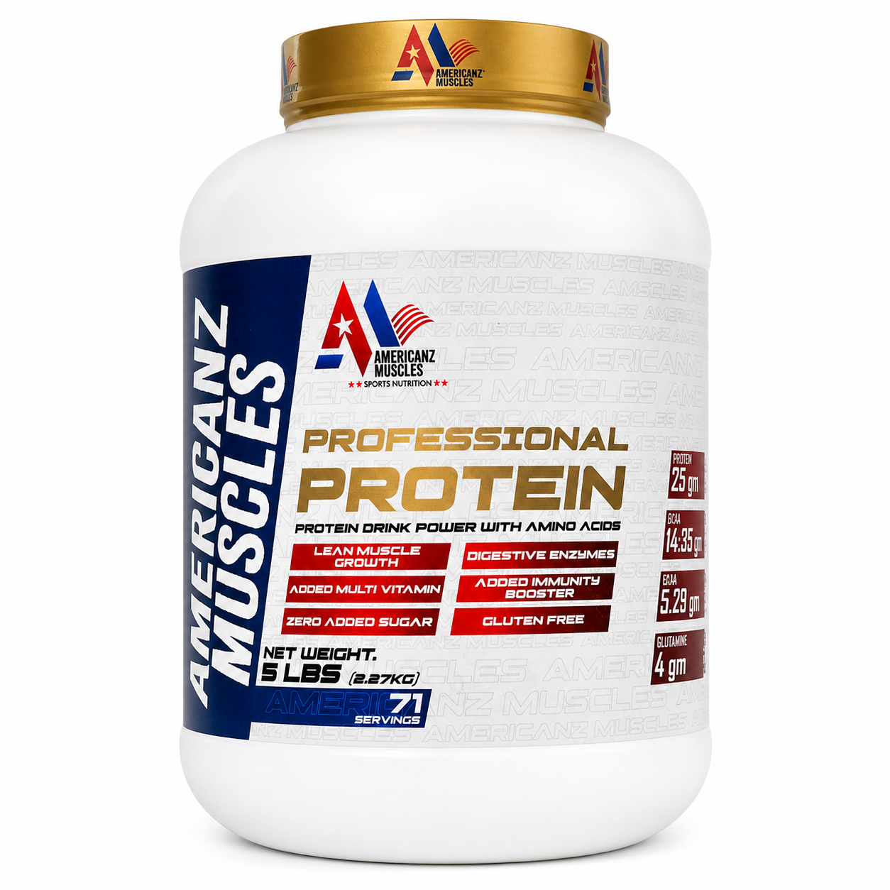 Americanz Muscles Professional Protein Powder – Advanced Muscle Growth Formula (5 lbs)